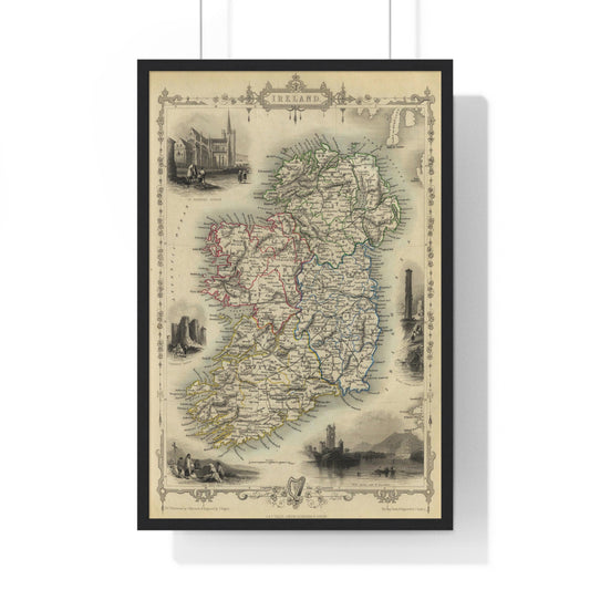 Ireland - 1851 Map (Premium Wood Frame)