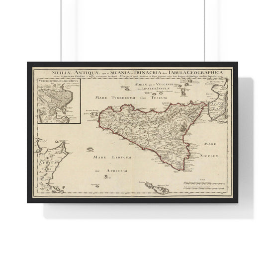 Sicily - 18th Century Map (Premium Wood Frame)