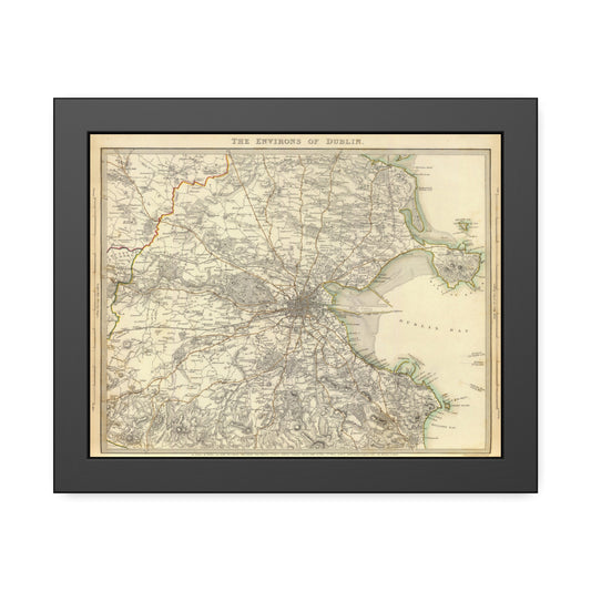 Antique Map of Dublin, Ireland (1837) — Premium Framed Restored Historical City Print