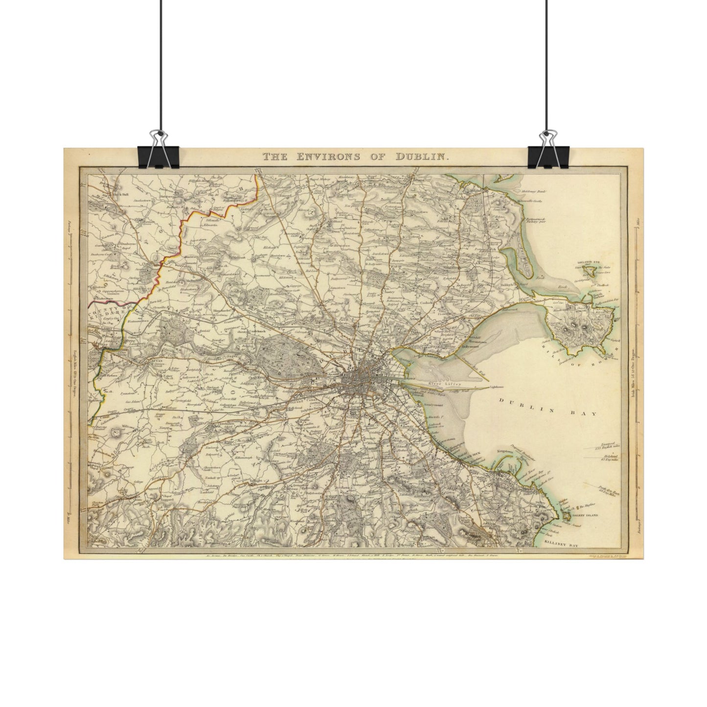 Antique Map of Dublin, Ireland (1837) — Restored Historical City Print