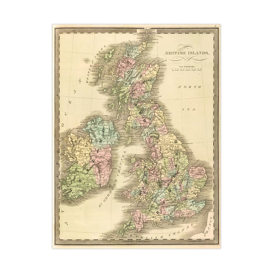 British Islands - 19th Century Map (Museum Paper Print)