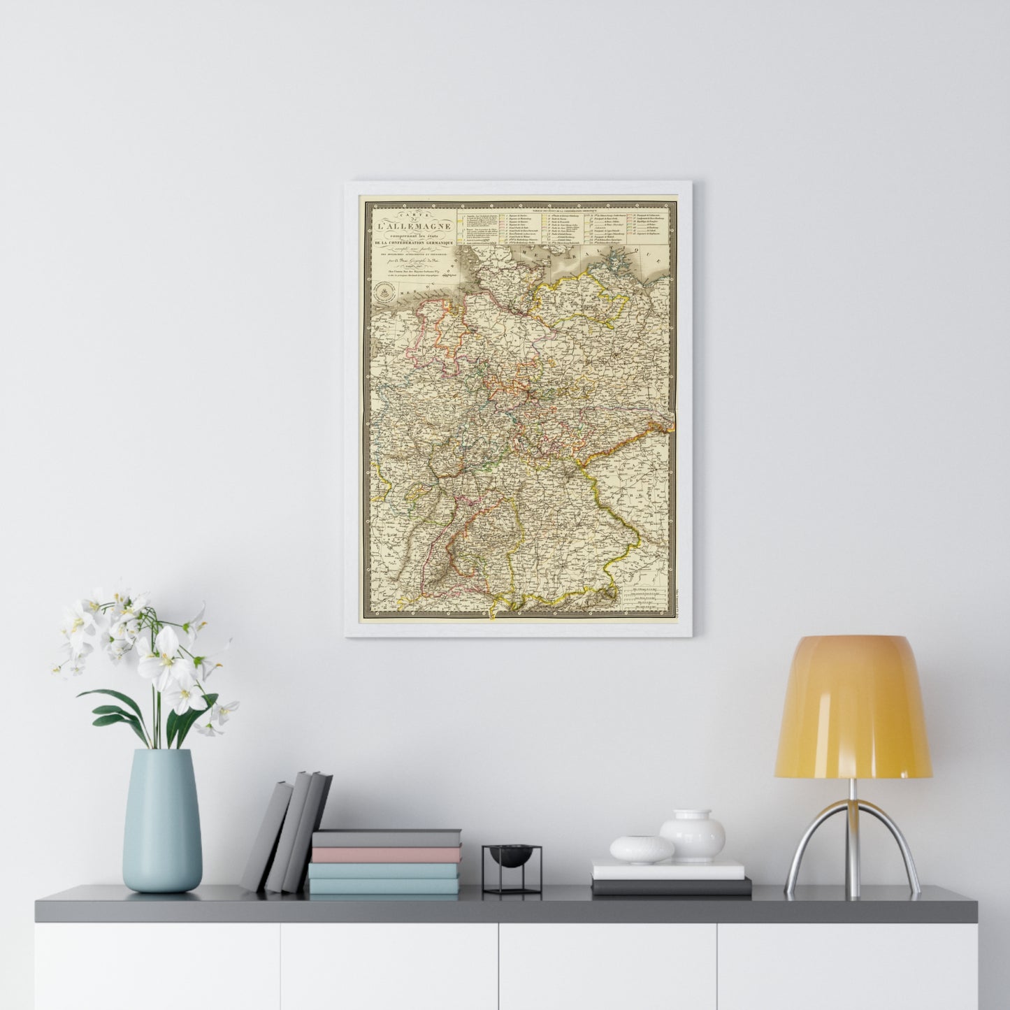 Germany - 1827 Map (Premium Wood Frame)