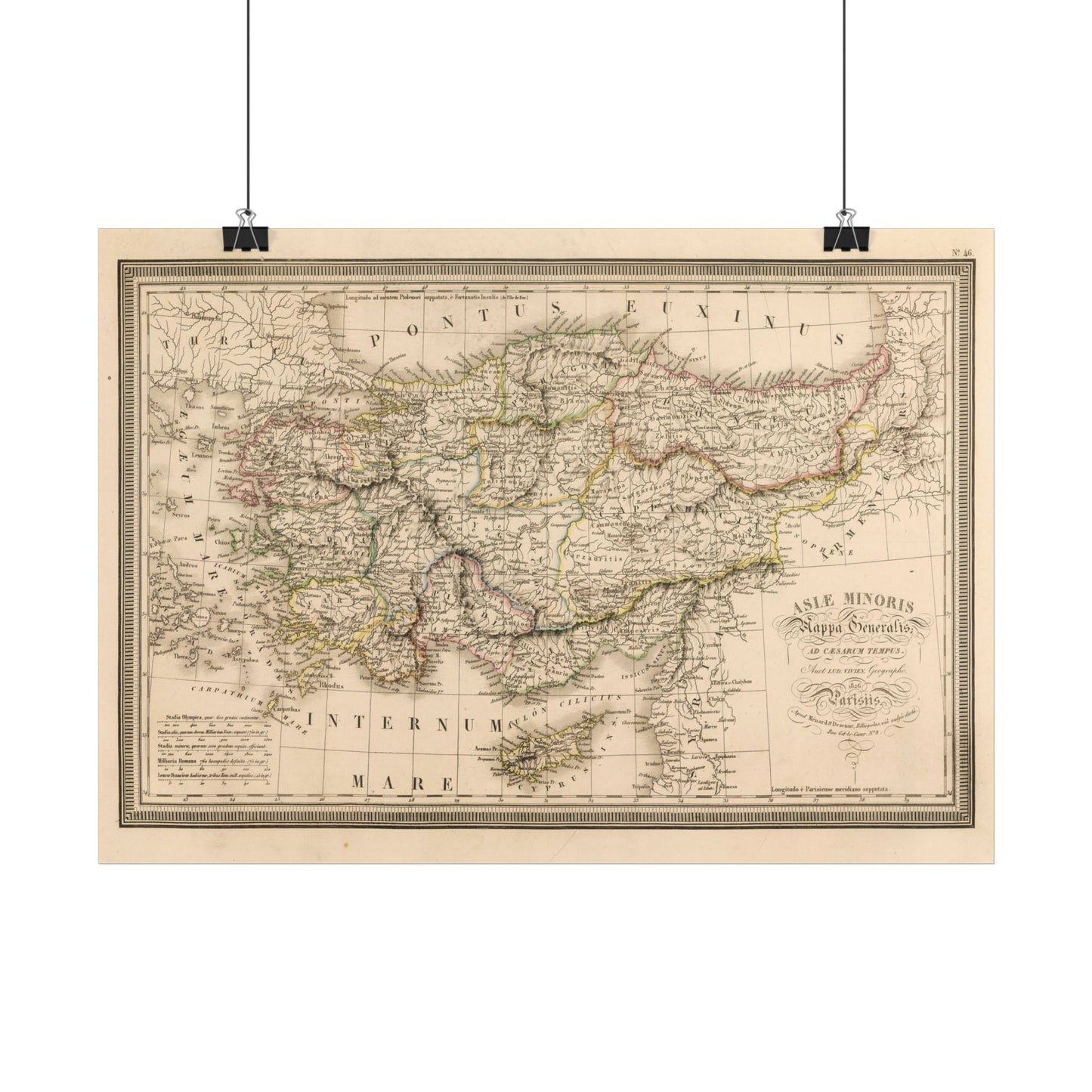 Antique Map of Türkiye (1826) — L. Vivien de Saint-Martin, Asiae Minoris Mappa Generalis, Paris
