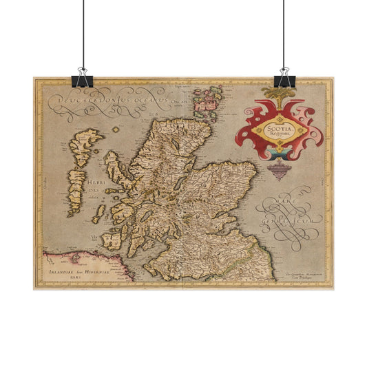 Antique Map of Scotland (1628) — Gerardus Mercator, Scotia Regnum, Early 17th Century