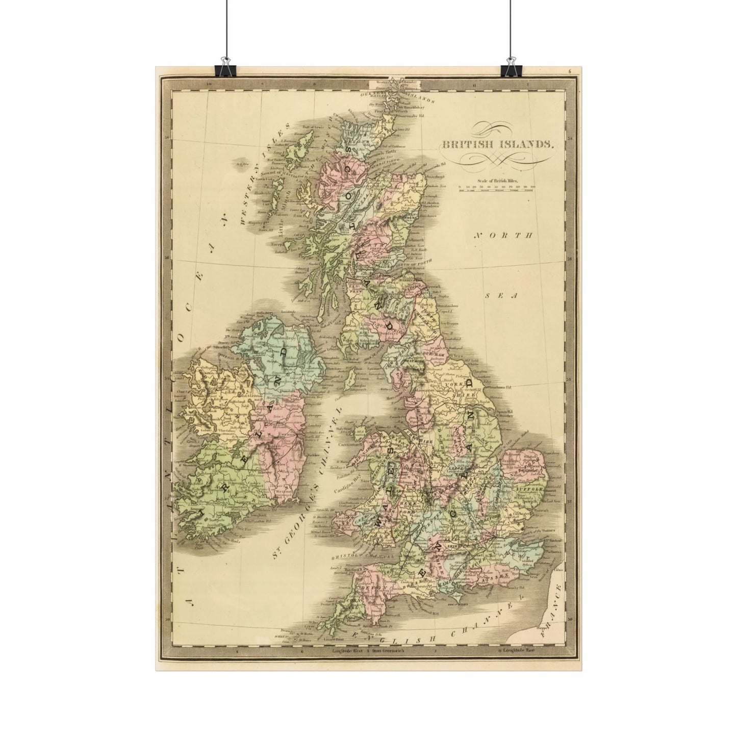 Antique Map of the British Isles (1848) — Jeremiah Greenleaf, New Universal Atlas