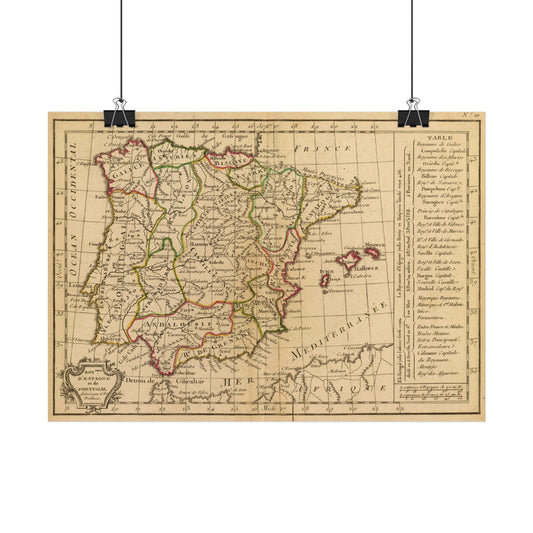 Antique Map of Spain & Portugal (1800) — C.F. Delamarche, Petit Atlas Moderne, Paris