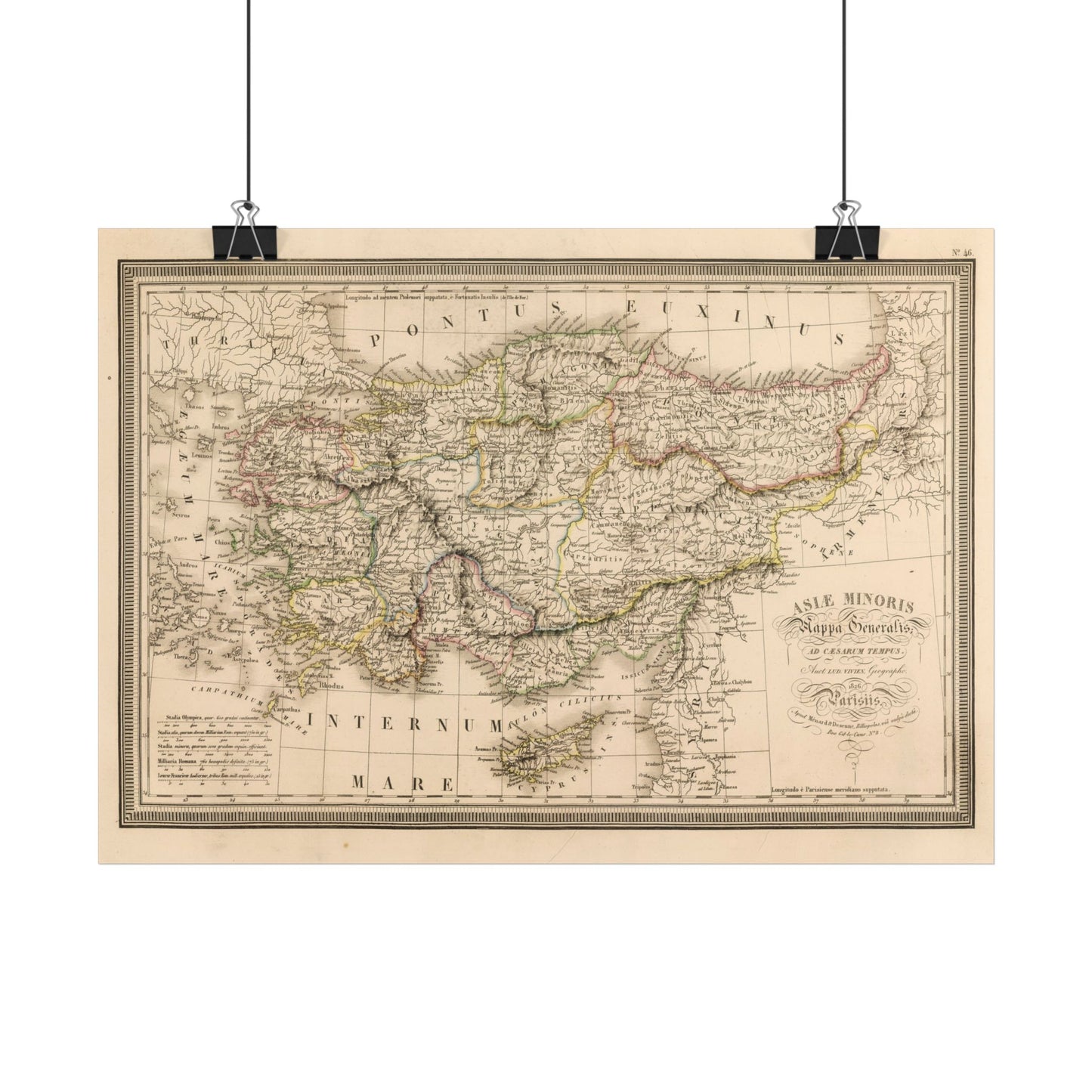 Antique Map of Türkiye (1826) — L. Vivien de Saint-Martin, Asiae Minoris Mappa Generalis, Paris