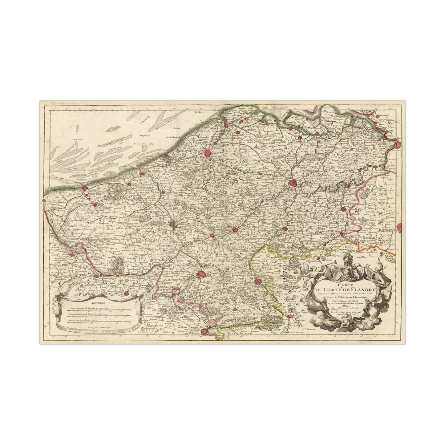 Flanders - 18th Century Map (Museum Paper Print)