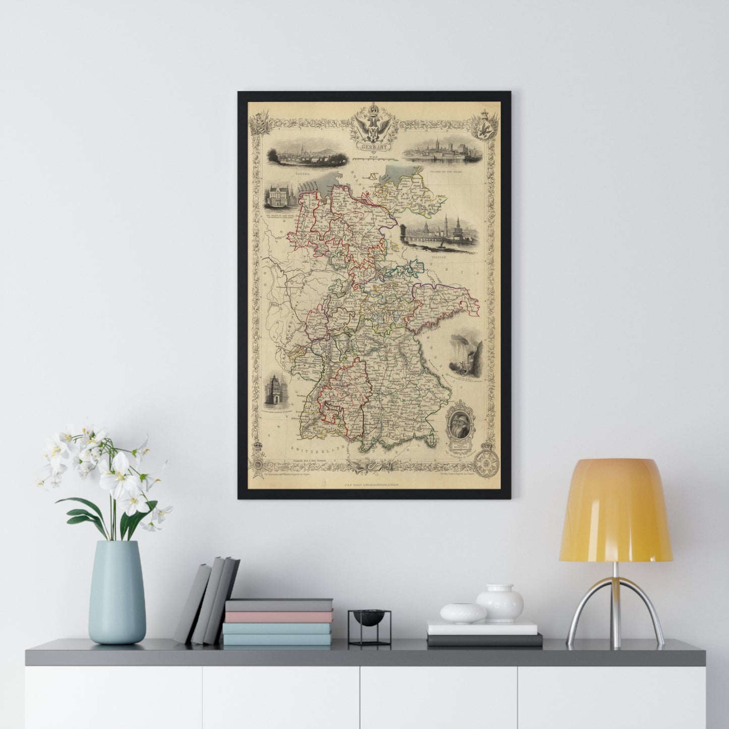 Germany - 1851 Map (Premium Wood Frame)