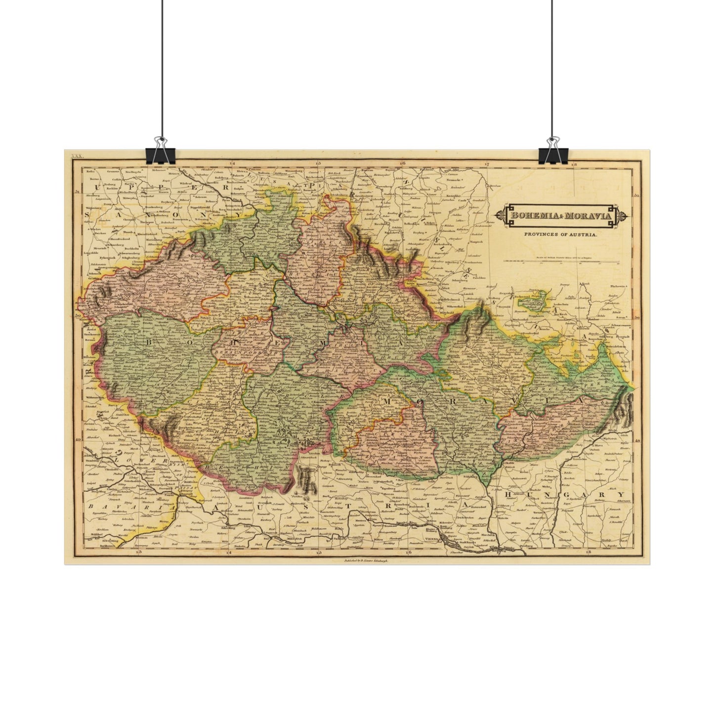 Antique Map of Bohemia and Moravia (1831) — Provinces of Austria by Daniel Lizars