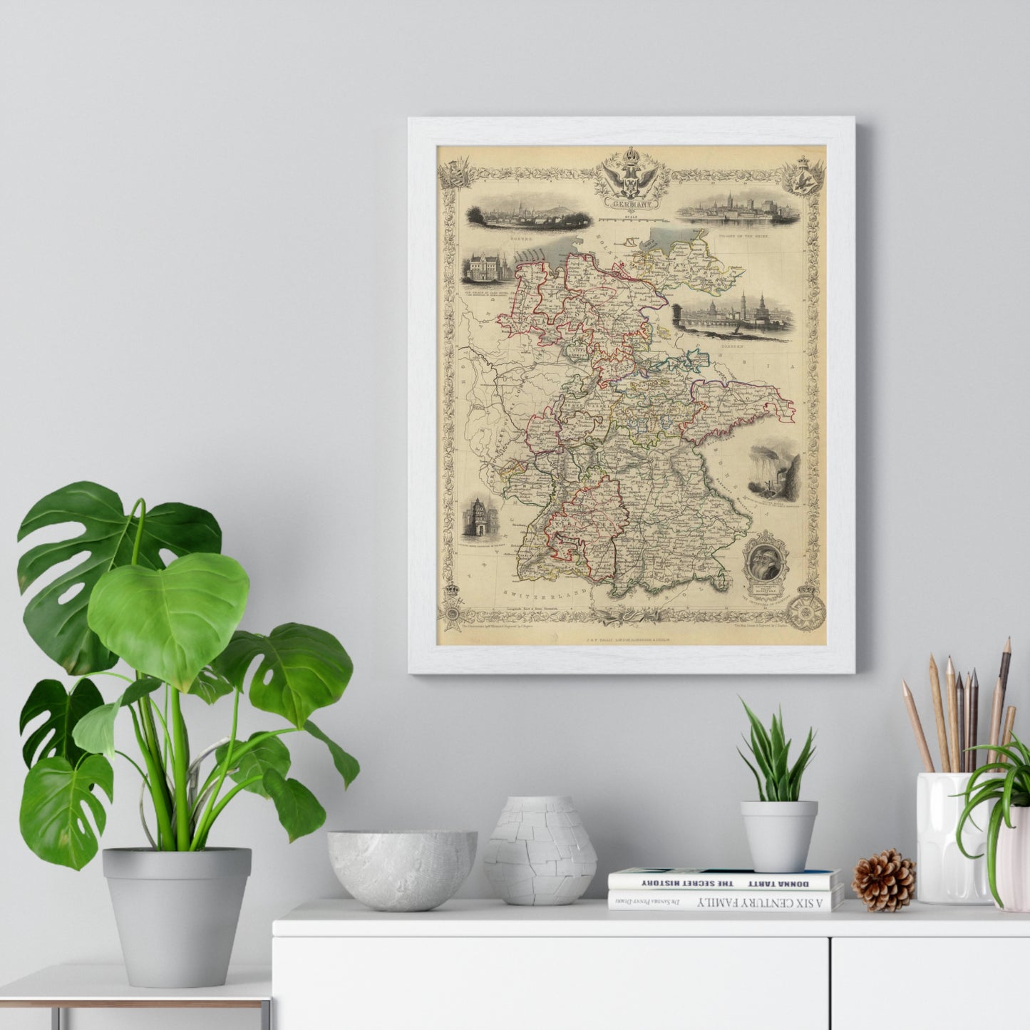 Germany - 1851 Map (Premium Wood Frame)