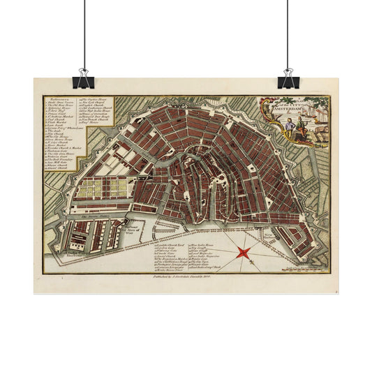 Antique Map of Amsterdam (1800) — John Stockdale