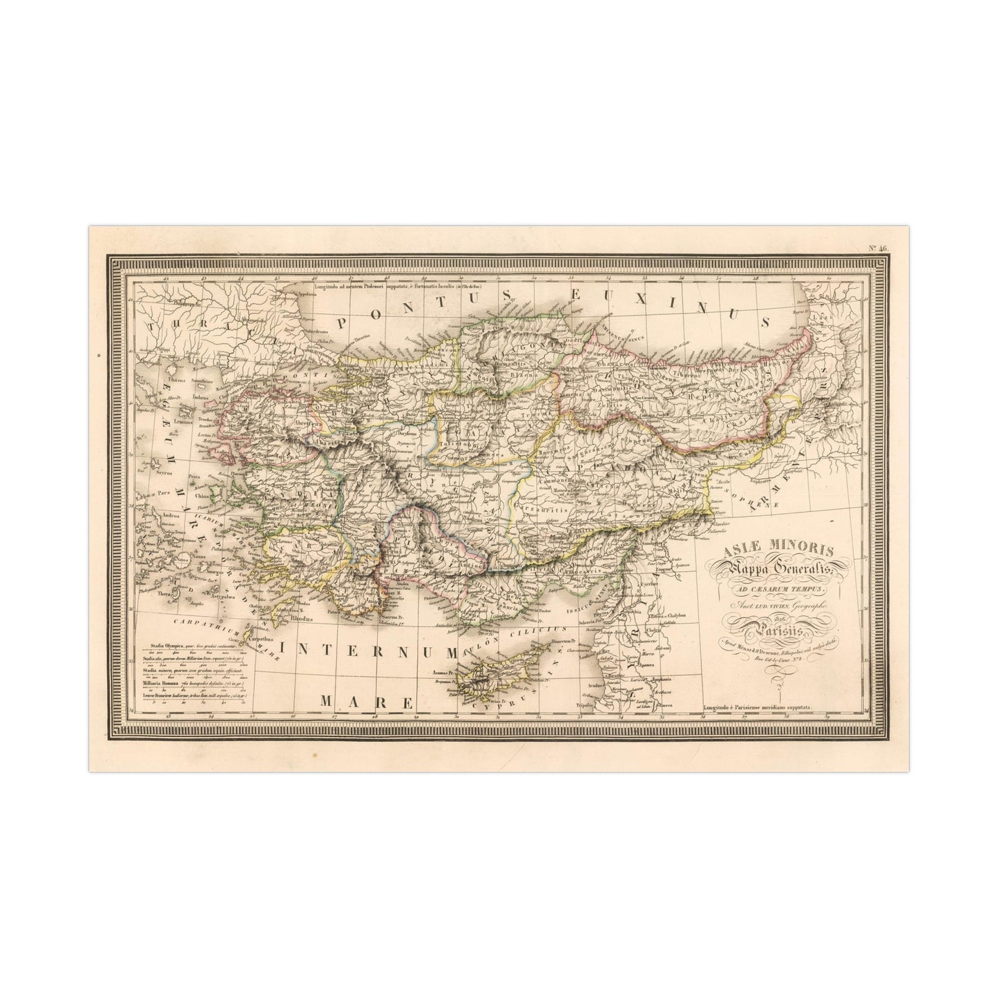 Türkiye - 19th Century Map (Museum Paper Print)