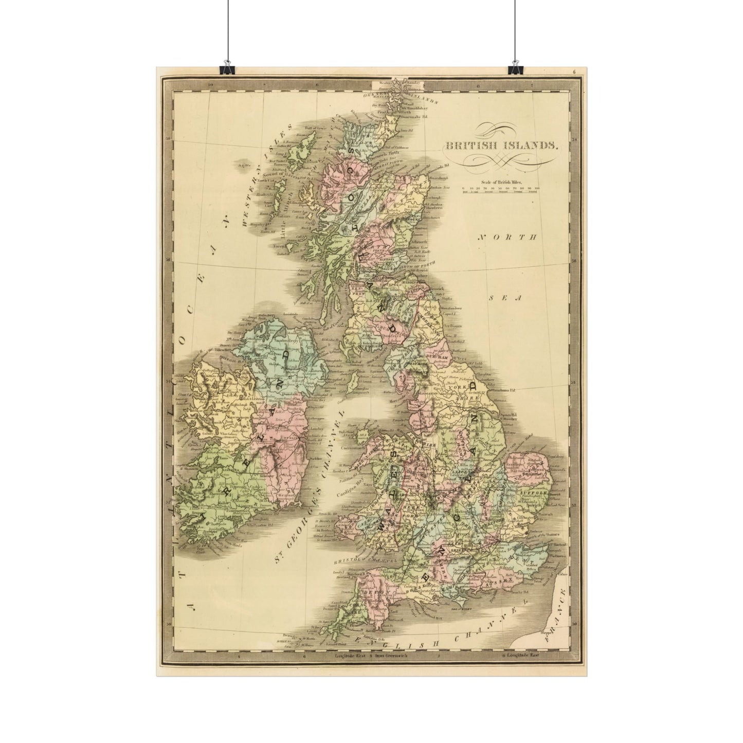 Antique Map of the British Isles (1848) — Jeremiah Greenleaf, New Universal Atlas