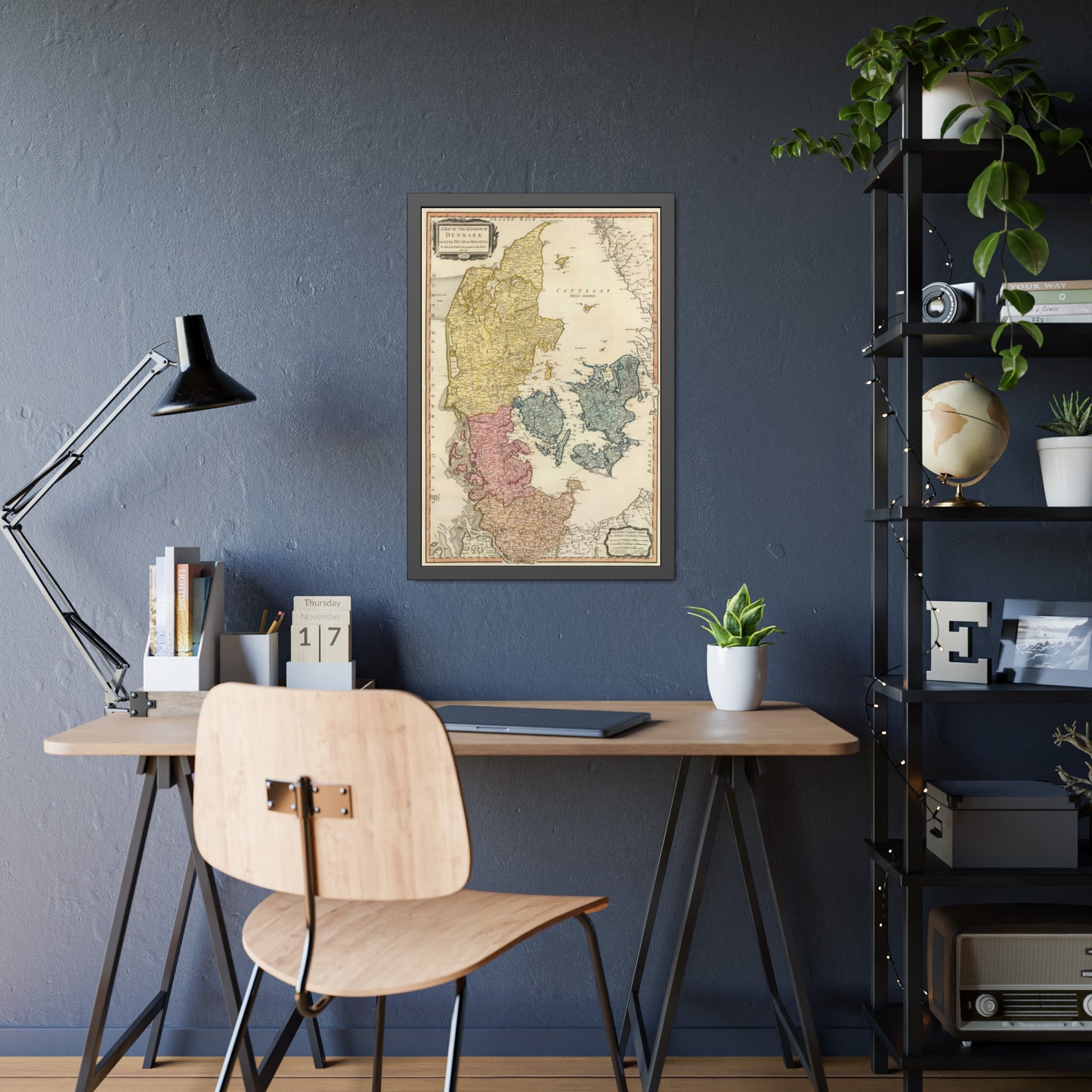 Antique Map of Denmark & Holstein (1790) — (Framed Print) William Faden, Geographer to the King