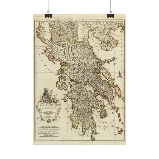 Antique Map of Ancient Greece (1762) — J.B.B. d’Anville, Graeciae Antiquae, Paris