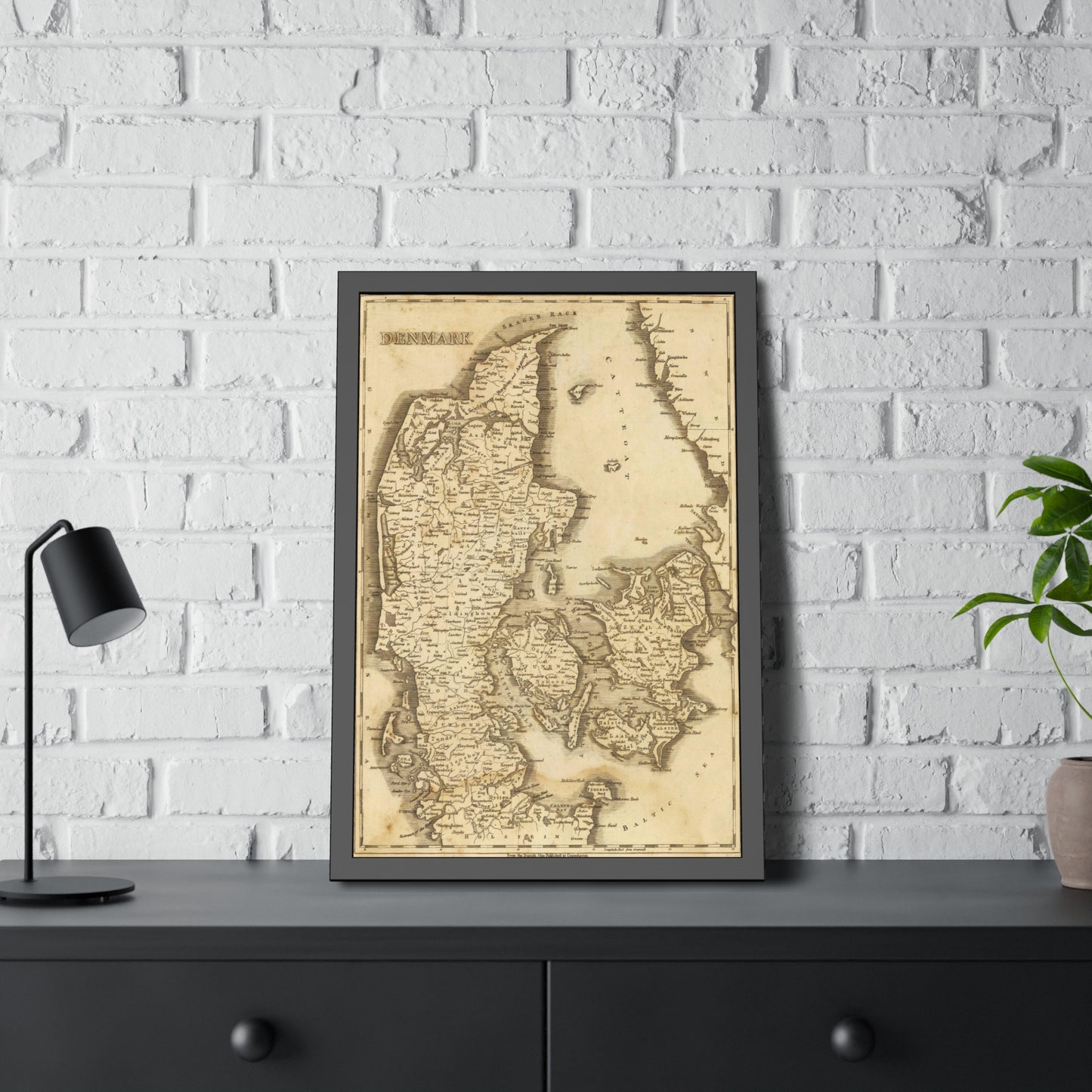 Antique Map of Denmark (1812) — (Framed Print) Arrowsmith & Lewis, Early 19th-Century Atlas Edition