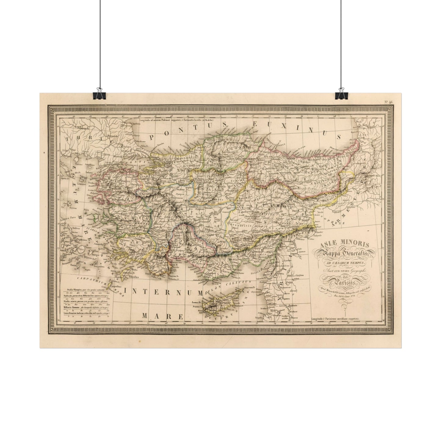 Antique Map of Türkiye (1826) — L. Vivien de Saint-Martin, Asiae Minoris Mappa Generalis, Paris