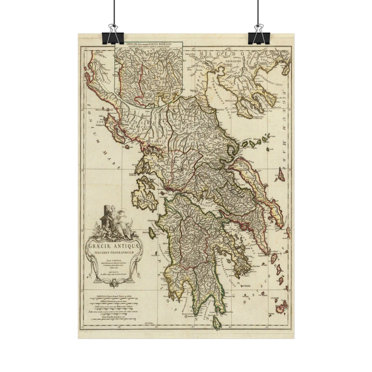 Antique Map of Ancient Greece (1762) — J.B.B. d’Anville, Graeciae Antiquae, Paris