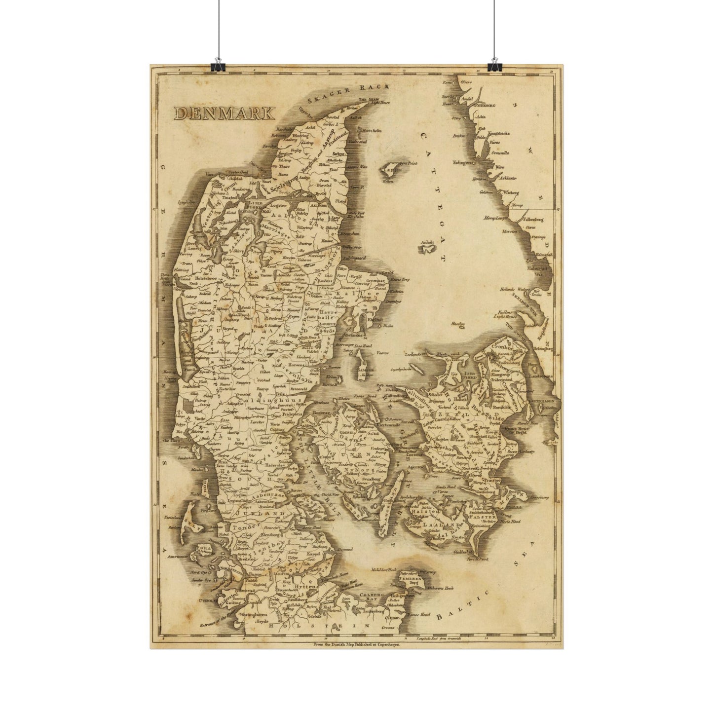 Antique Map of Denmark (1812) — Arrowsmith & Lewis, Early 19th-Century Atlas Edition