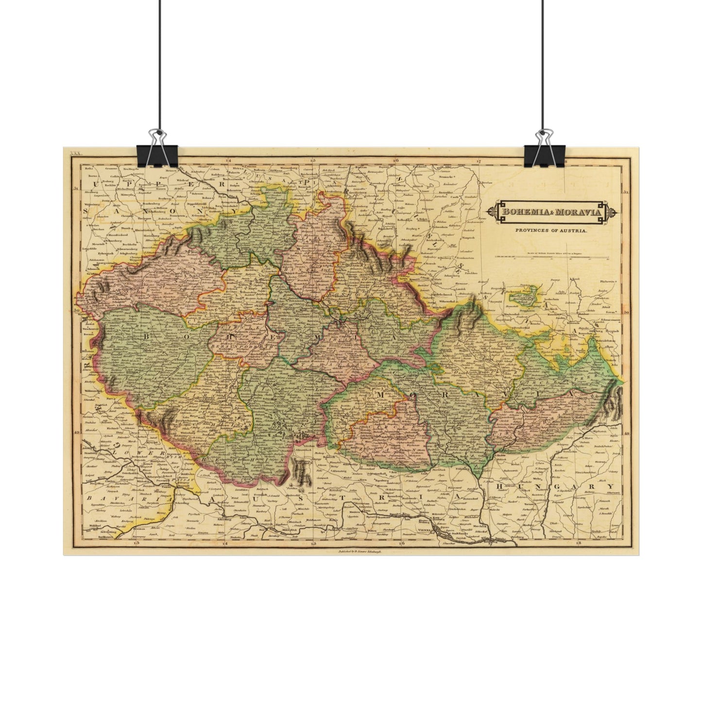 Antique Map of Bohemia and Moravia (1831) — Provinces of Austria by Daniel Lizars