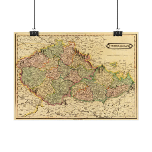 Antique Map of Bohemia and Moravia (1831) — Provinces of Austria by Daniel Lizars