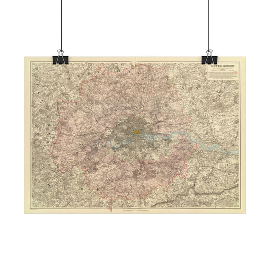 Antique Map of London (1901) — Edward Stanford, Outer London, Charing Cross Edition