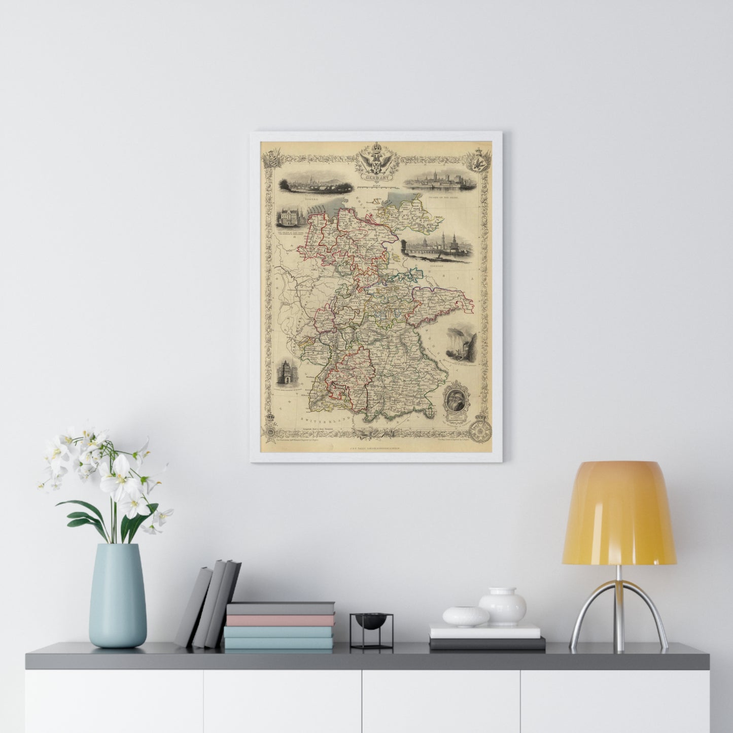 Germany - 1851 Map (Premium Wood Frame)