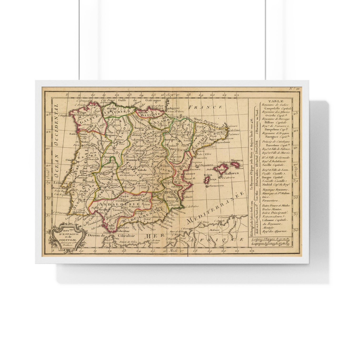 Spain & Portugal - 1800 Map (Museum Paper Print)