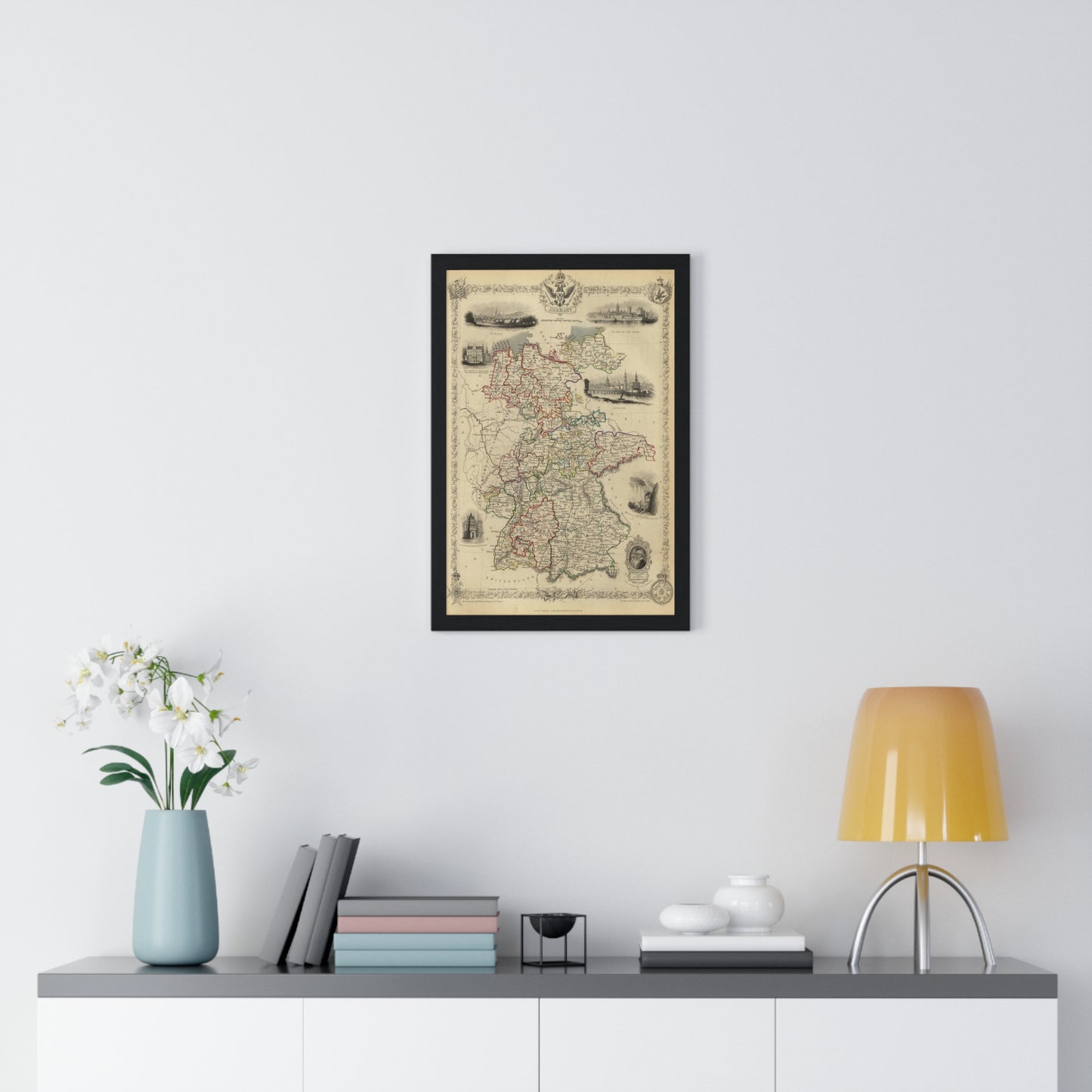 Germany - 1851 Map (Premium Wood Frame)