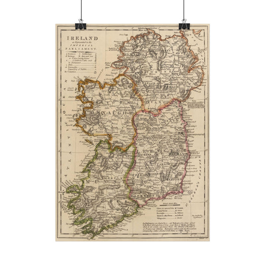 Antique Map of Ireland (1818) — Mathew Carey, Philadelphia, Carey's General Atlas