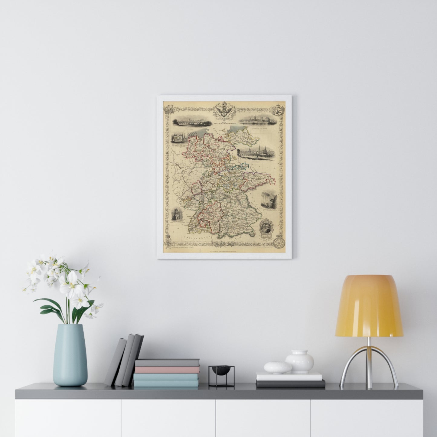 Germany - 1851 Map (Premium Wood Frame)