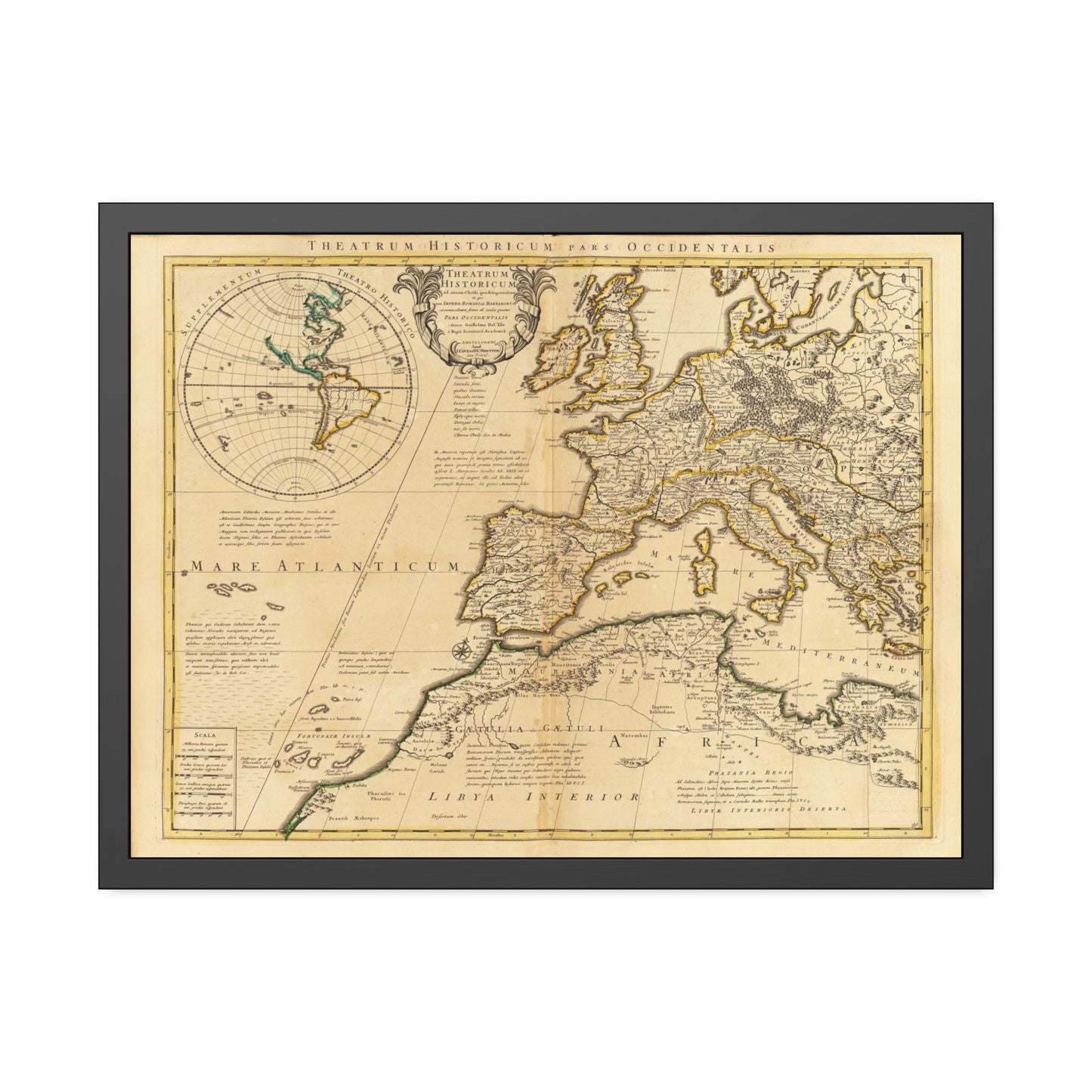 Antique Map of the Roman Empire (1742) — Premium Framed Vintage Print